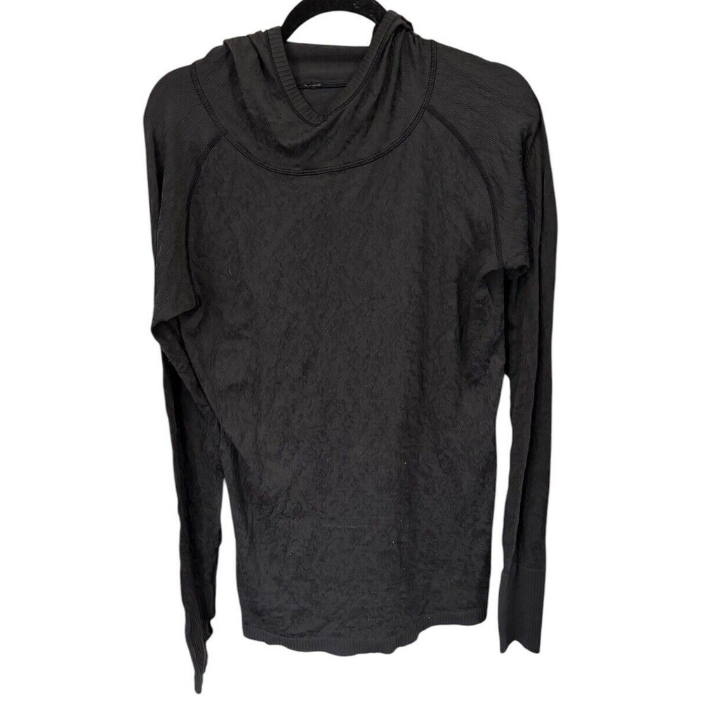 Lululemon Black Hooded Tunic Top Thumb Holes No Size Tag